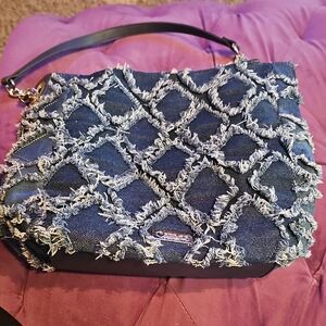 Carlos by Carlos Santana Frayed Denim Shoulder Bag